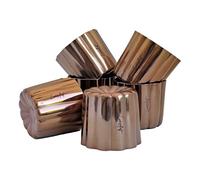 LuxéArt - Lot de 6 Moules à cannelés 4.7 cm, couverture cuivre. Ustensile de cuisine et de pâtisserie. Idéal pour les gourmets et les professionnels. Livret numérique 5 recettes OFFERT