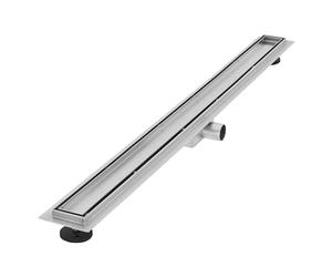 LuxeBath Caniveau de Douche 100cm 2en1 à Carreler, Argent, Acier Inoxydable, avec Appareil Désodorisant et Filtre à Cheveaux Amovible, Pieds Réglable en Hauteur, Siphon Double Face, Écoulement de Sol