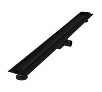 LuxeBath Caniveau de Douche 90 cm 2en1 à Carreler, Noir, Acier Inoxydable, avec Appareil Désodorisant et Filtre à Cheveaux Amovible, Pieds Réglable en Hauteur, Siphon Double Face, Écoulement de Sol