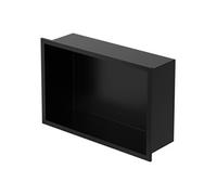 LuxeBath Niche de Douche Encastrée Murale, 20x30x10 cm, en Acier Inoxydable, Noir,