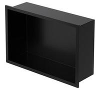 LuxeBath Niche de Douche Encastrée Murale, 20x30x10 cm, en Acier Inoxydable, Noir,