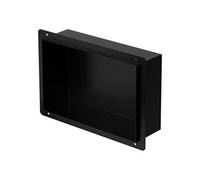 LuxeBath Niche de Douche Encastrée Murale, 20x30x10 cm, en Acier Inoxydable, Noir, sans
