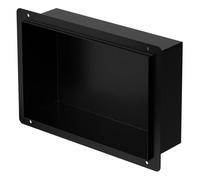 LuxeBath Niche de Douche Encastrée Murale, 20x30x10 cm, en Acier Inoxydable, Noir, sans Rebord, Étagère Encastrable Salle de Bain,