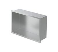 LuxeBath Niche de Douche Encastrée Murale, 20x30x10cm, en Acier Inoxydable, Argent, Étanche, Étagère avec Cadre Salle de Bain, Encastrable, Seule Couche, Rangement Articles Toilette, Matériel Montage