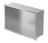 LuxeBath Niche de Douche Encastrée Murale, 20x30x10cm, en Acier Inoxydable, Argent,