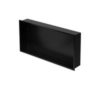 LuxeBath Niche de Douche Encastrée Murale, 60x30x10 cm, en Acier Inoxydable, Noir,