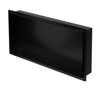Niche de Douche Encastrée Murale, 60x30x10 cm, en Acier Inoxydable, Noir, sans