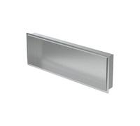 LuxeBath Niche de Douche Encastrée Murale, 90x30x10 cm, en Acier Inoxydable, Argent, sans