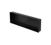 LuxeBath Niche de Douche Encastrée Murale, 90x30x10 cm, en Acier Inoxydable, Noir,
