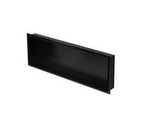 LuxeBath Niche de Douche Encastrée Murale, 90x30x10 cm, en Acier Inoxydable, Noir, sans