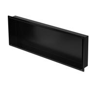 Niche de Douche Encastrée Murale, 90x30x10 cm, en Acier Inoxydable, Noir, sans