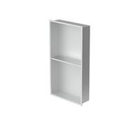 LuxeBath Niche de Douche Encastrée Murale Double, 30x60x10 cm, en Acier Inoxydable,