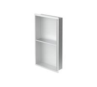 LuxeBath Niche de Douche Encastrée Murale Double, 30x60x10 cm, en Acier Inoxydable,