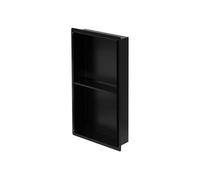 LuxeBath Niche de Douche Encastrée Murale Double, 30x60x10 cm, en Acier Inoxydable, Noir,