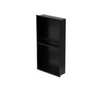 LuxeBath Niche de Douche Encastrée Murale Double, 30x60x10 cm, en Acier Inoxydable, Noir,
