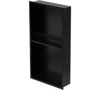 Niche de Douche Encastrée Murale Double, 30x60x10 cm, en Acier Inoxydable, Noir,