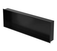 LuxeBath Niche de douche encastrée murale en acier inoxydable noir 90x30x10 cm, étagère carrelable avec cadre, rangement accessoires et articles de toilette et salle de bain, installation flexible Noi