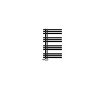 LuxeBath Radiateur Design Iron EM 600x1000 mm Noir Mat Raccord Latéral au Bas avec Garniture de Raccordement Universel Forme d'angle et de Passage + Thermostat, Sèche-Serviettes avec Kit de Montage
