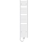 LuxeBath Radiateur Électrique de Salle de Bain Sahara 300x1800 mm Blanc Raccord Latéral Droit Elément Chauffant 900W + Thermostat Affichage Digital Sèche-serviettes Minuterie et Kit de Fixation Inclus