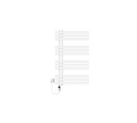 LuxeBath Radiateur Électrique pour Salle de Bain Iron EM, 600x1000 mm Blanc, avec Résistance 600W, Thermostat Affichage Numérique, Porte-Serviettes à Cartouche Chauffante, Radiateur à Panneaux