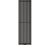 LuxeBath Radiateur à Panneaux Design Stella, 1600 x 480 mm, Noir Mat, avec Connexion Central, Plat, Vertical, Monocouche, Radiateur de Salle de Bain Chauffage Mural, Matériel de Montage Inclus