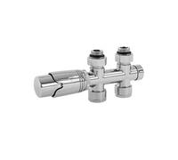 LuxeBath Set de Raccordement Thermostatique Chromé Multiblock Forme de Passage avec Tête