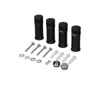 LuxeBath Support pour Radiateur de Salle de Bain - Noir - pour Modèles Droits et Courbes - Matériel de Montage: Supports Muraux, Vis et Chevilles, Vis de Support, Vanne de Purge 1/2", Obturateur