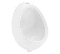 LuxeBath Urinoir Blanc, Entrée d'eau par Le Haut, en Céramique, avec Nano-Vitrification, 35x46x30 cm, Ovale, Bord de Chasse Fermé, Écoulement Vertical, Pissoir Mural Moderne de WC à Aspiration