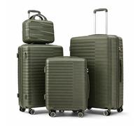 Luxebough Lot de 4 valises extensibles avec roulettes pivotantes et valises rigides 35,6 cm, 50,8 cm, 61 cm, 71,1 cm, durables et légères, avec serrure TSA, vert, Tendance