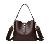 LuxeBucket Tote | Leather 23x10x20cm 530g Structured Multi Pocket Zipper Magnetic Closure Adjustable Strap | Shoulder Handbag Tote Purse Fashion Shopping Travel Office Daily Women