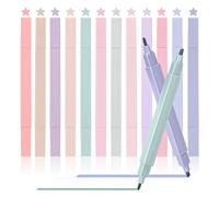 LUXECOVE Stylos surligneurs de 12 couleurs, surligneurs esthétiques sans saignement, surligneur pastel, marqueurs pastel, marqueurs de livres, fournitures de papeterie de bureau scolaire