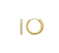 LUXENTER Ariuk Boucles d'oreilles avec zircon brillant finition or 18 carats, Pequeños, Métal, Zircone cubique