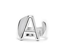LUXENTER Bague Alphabet A finition argent - Réglable