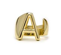 LUXENTER Bague Alphabet A finition or 18 carats - Réglable