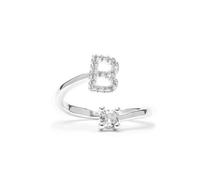 LUXENTER Bague Alphabet B finition argent - Réglable