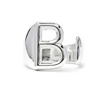 LUXENTER Bague Alphabet B finition argent - Réglable
