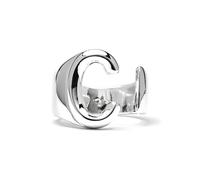 LUXENTER Bague Alphabet C finition argent - Réglable
