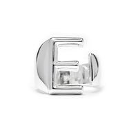 LUXENTER Bague Alphabet E finition argent - Réglable