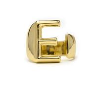 LUXENTER Bague Alphabet E finition or 18 carats - Réglable