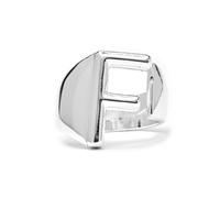 LUXENTER Bague Alphabet F finition argent - Réglable