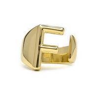 LUXENTER Bague Alphabet F finition or 18 carats - Réglable
