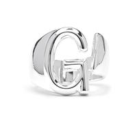 LUXENTER Bague Alphabet G finition argent - Réglable