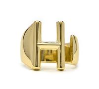 LUXENTER Bague Alphabet H finition or 18 carats - Réglable