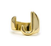 LUXENTER Bague Alphabet J finition or 18 carats - Réglable