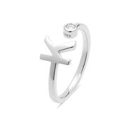 Luxenter Bague 'Alphabet K' gris argenté, Taille 50-60