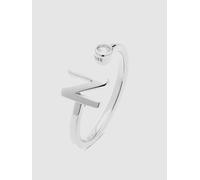 Luxenter Bague 'Alphabet N' gris argenté, Taille 50-60