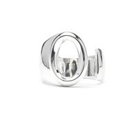 LUXENTER Bague Alphabet O finition argent - Réglable