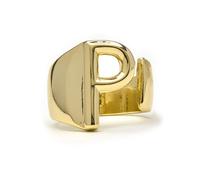 LUXENTER Bague Alphabet P finition or 18 carats - Réglable