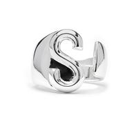 LUXENTER Bague Alphabet S finition argent - Réglable