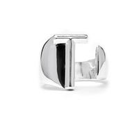 LUXENTER Bague Alphabet T finition argent - Réglable